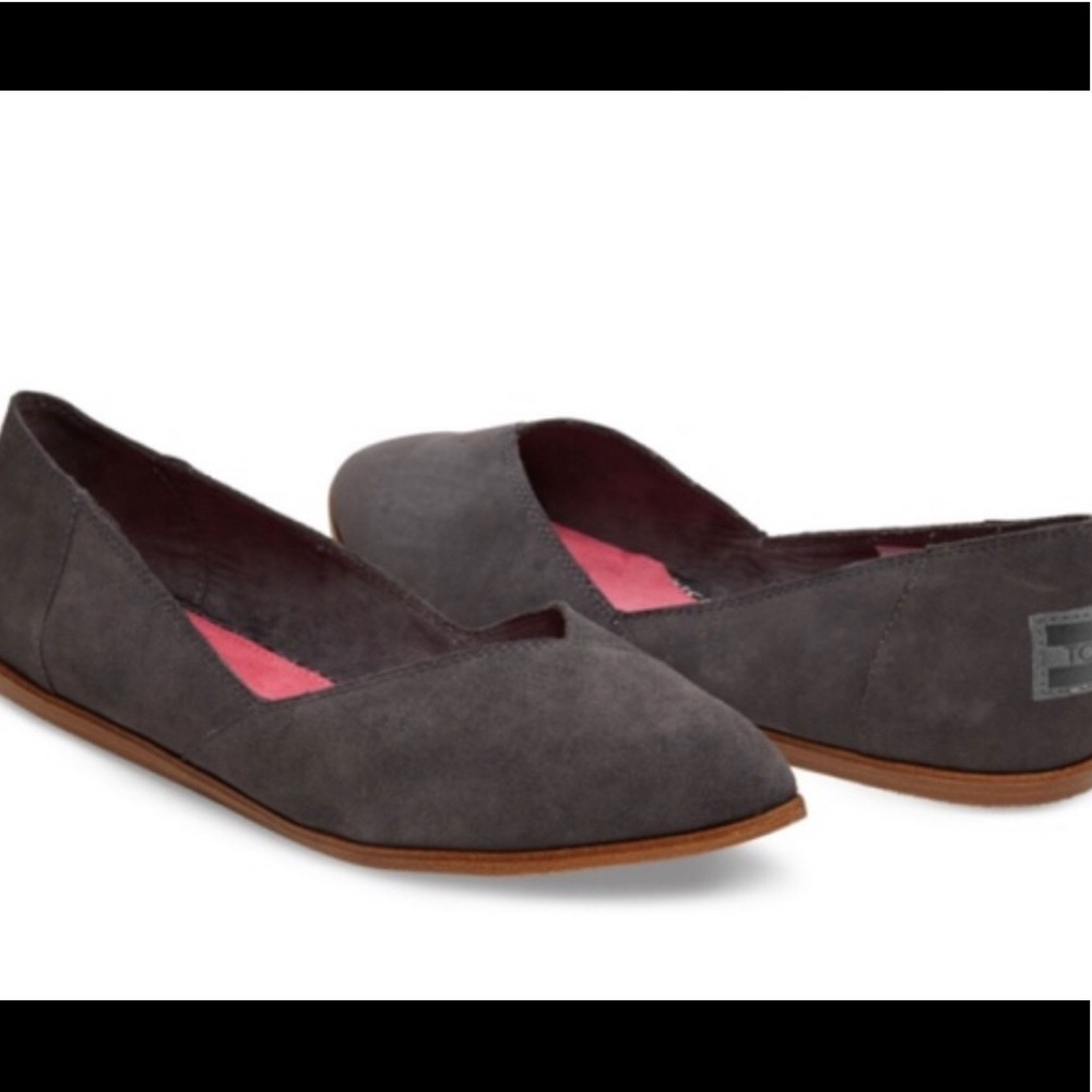 Toms Jutti Gray Suede Flats